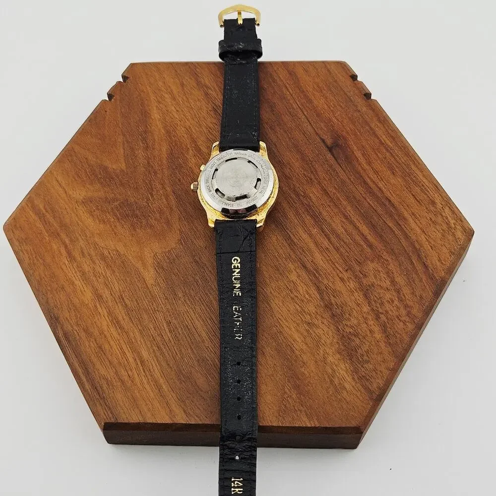 Vintage Armitron Sylvester & Tweety Bird Watch Black Leather Band Needs TLC